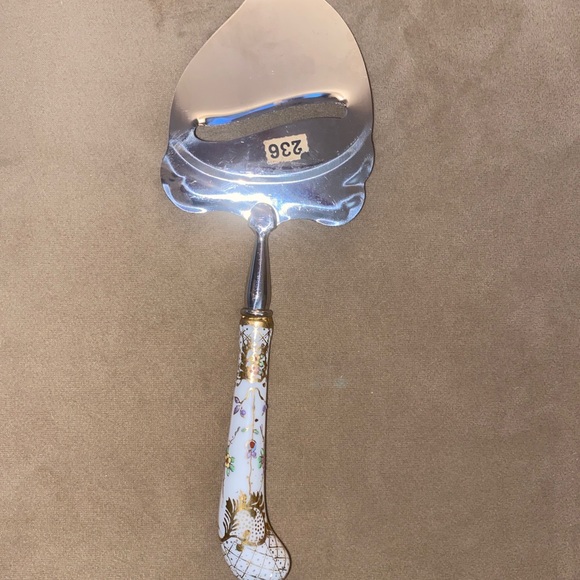 CHEESE SLICER SERVER PORCELAIN HANDLE STAINLESS STEEL BLADE - Picture 3 of 5